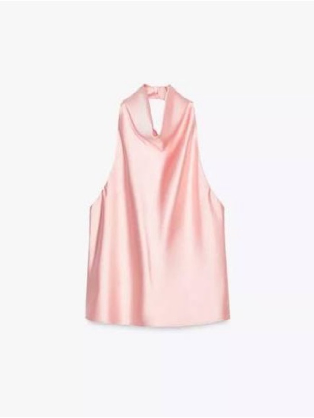 Zara Satin Halter Top in Light Pink